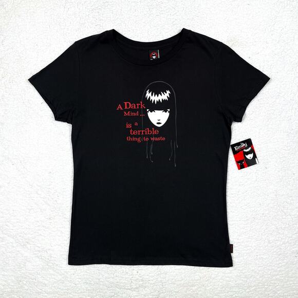 Vintage NWT Emily the Strange Dark Mind Graphic Tee T Shirt Large Goth Hot Topic - Picture 3 of 14